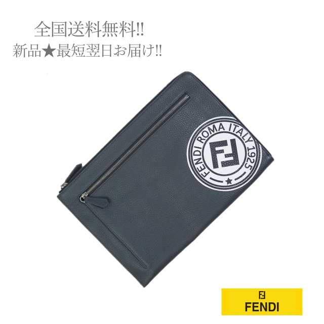 FENDI フェンディ イタリア製 Fロゴ パッチ装飾 ドキュメントケース 男 